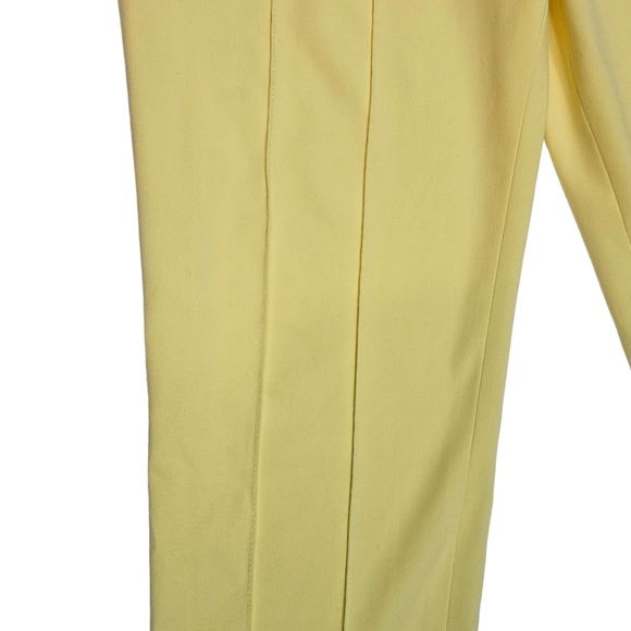 BCBG Maxazria Yellow Pintuck Ankle Dress Pants Size 10 ? Flat Front Work Career - Picture 7 of 16